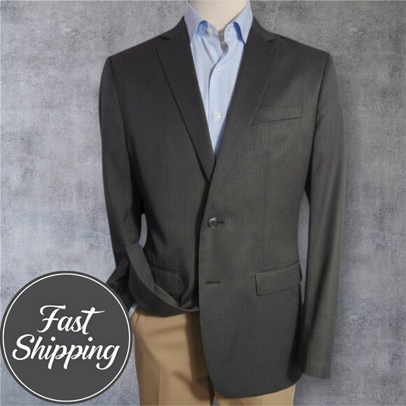 BANANA REPUBLIC Tailored Fit Mens 46L Blazer Sport Coat Two Button Jacket Suit